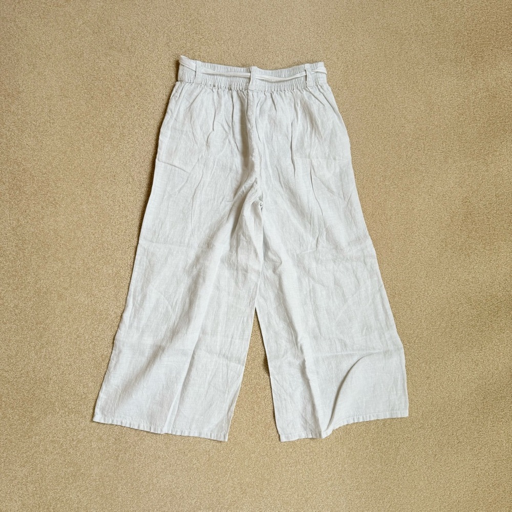 H by Halston Cream Wide Leg Linen Pants Womens Small - Picture 5 of 6